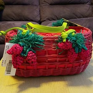Strawberry Wicker Handbag - NWT