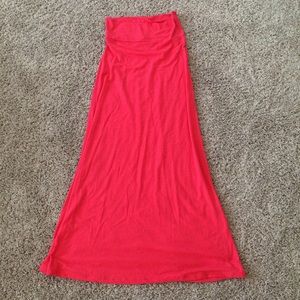 🚫SOLd🚫Cute Long Maxi Skirt jersey Cover up Coral