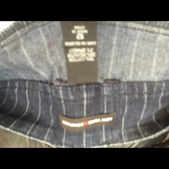 Jeans with small white stripes