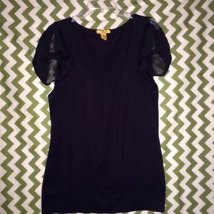 Black Top with Bow Sleeves