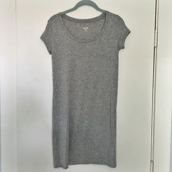 Simple light gray T-shirt dress