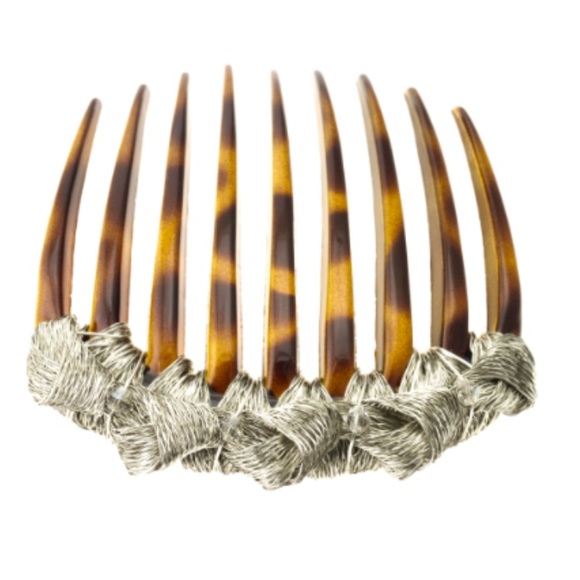 Mesh Knotted Tort Comb w Swarovski Crystals ✨Firm✨ - Picture 2 of 8