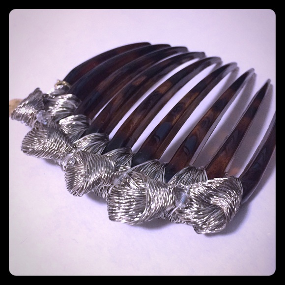 Mesh Knotted Tort Comb w Swarovski Crystals ✨Firm✨ - Picture 4 of 8