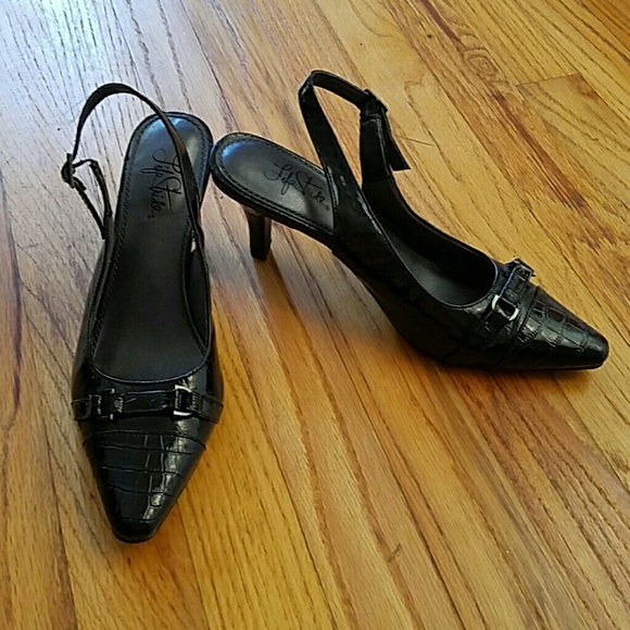 Sling Back Black Heels