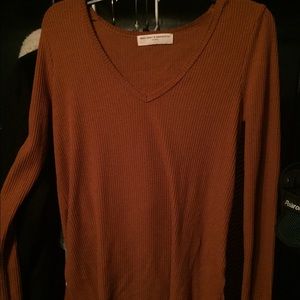 long sleeve burnt orange top