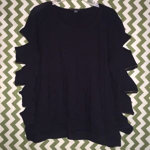 Sweatshirt with zipper cutouts