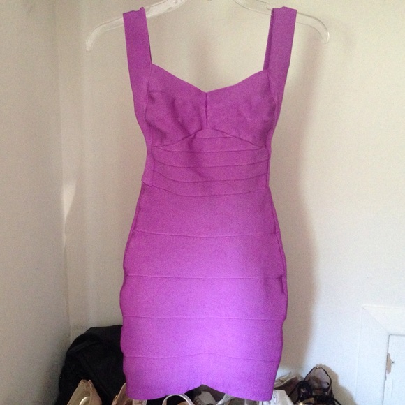 Lavender Open Back Bandage Dress
