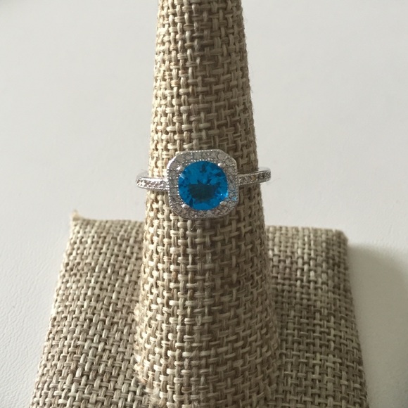 Light Blue Sapphire Ring Sterling Silver 925