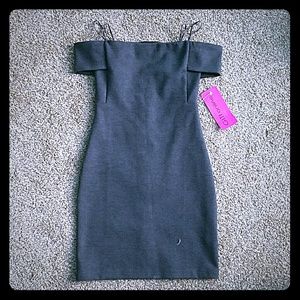 Gray Off Shoulder Bodycon Dress