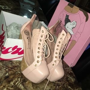 Jeffrey Campbell Cleata Nude/Clear size 7.5
