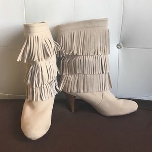 Chinese Laundry chic moccasin heeled boots