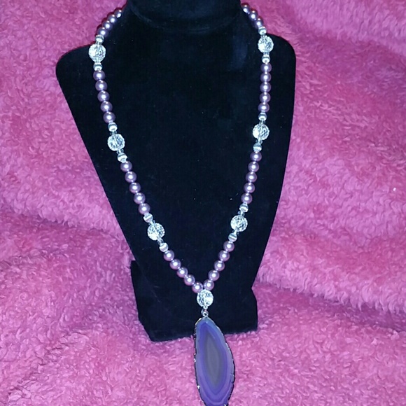 Purple stone necklace