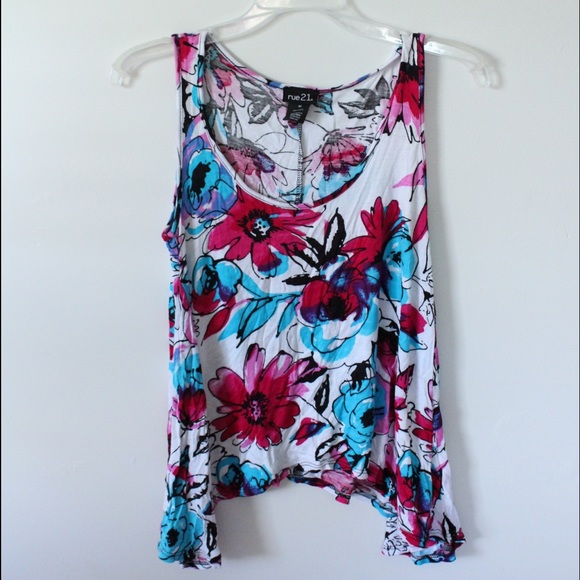 Floral Print Hi-Lo Tank Top