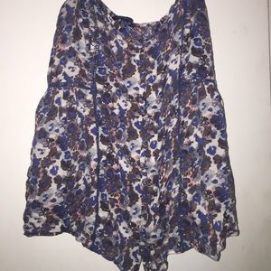 Blue floral American eagle tank top