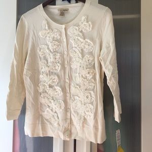 Cream cardigan with ribbon detailing