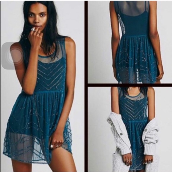 Free People blue sheer dress