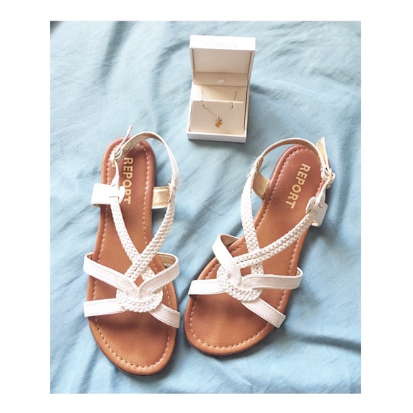 Report white sandals