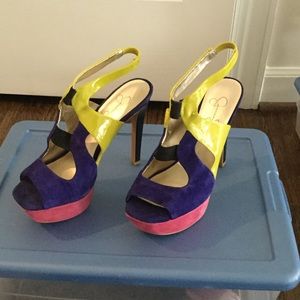 Jessica Simpson shade high heels.