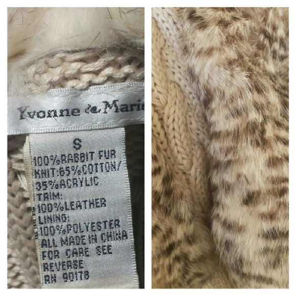 Small Faux Fur & Leather  Sweater Vest - Picture 4 of 4