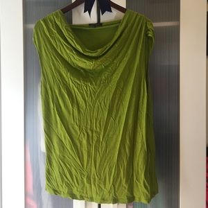 Lime green drape neck tee
