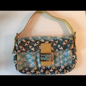 RARE Vintage beaded & embroidered Fendi baguette