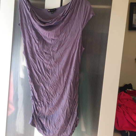 Lavender tee with side ruching