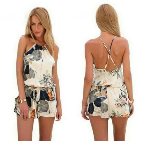 Open Back Halter Romper