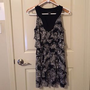 WHBM Ruffled Cocktail Dress w/ Complex V-neck