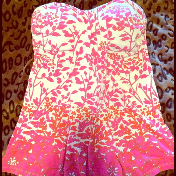 Strapless Floral Top