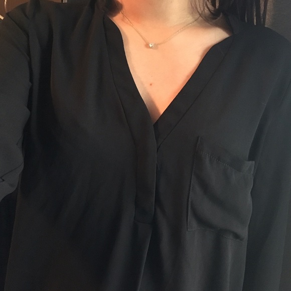 Nordstrom/Lush Tops - Long sleeve black dressy shirt from Nordstrom