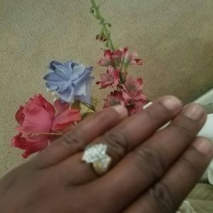 Ring gold shown on my finger  sorry  for manicure