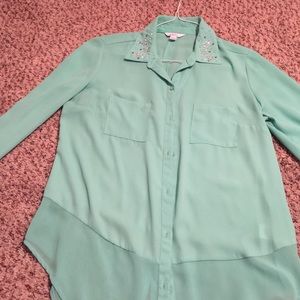 Teal long sleeve button up