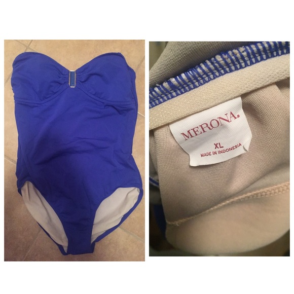 Bright blue Merona One piece bathing suit