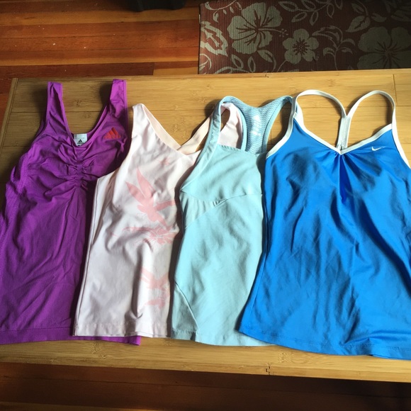 LOT OF NIKE AND ADIDAS WORKOUT TANKS
