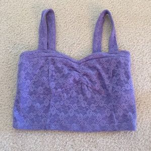 Purple lace crop top
