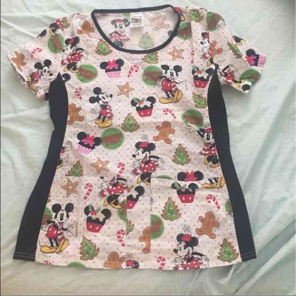 Christmas Disney scrub top