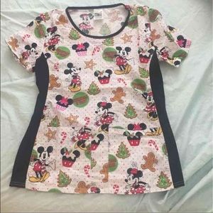 Christmas Disney scrub top