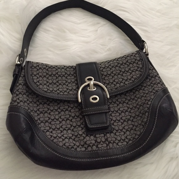 Authentic Coach leather Soho Flap Hobo