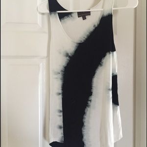 Black and white tie dye tank