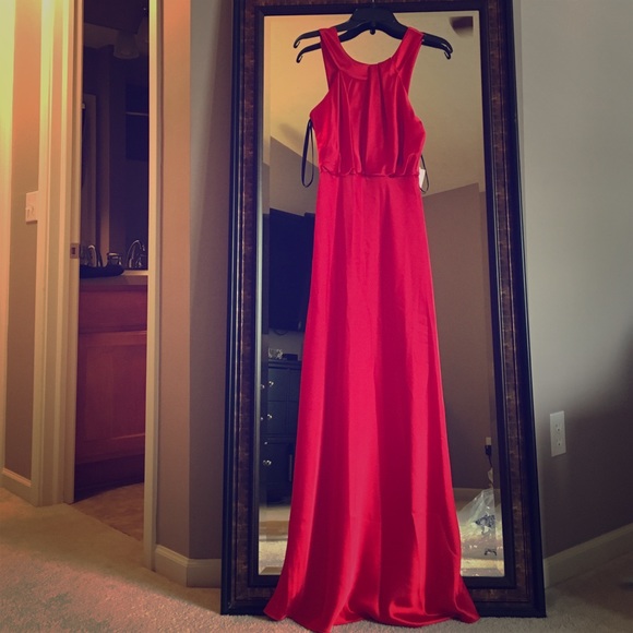 calvin klein red maxi dress Calvin Klein Smocked Sleeveless Tiered Cotton Gauze Maxi Dress In Red
