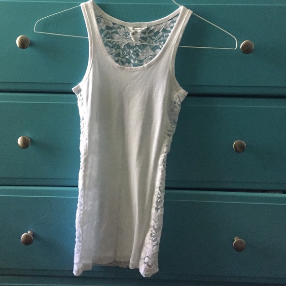 White Lace Tank Top!!