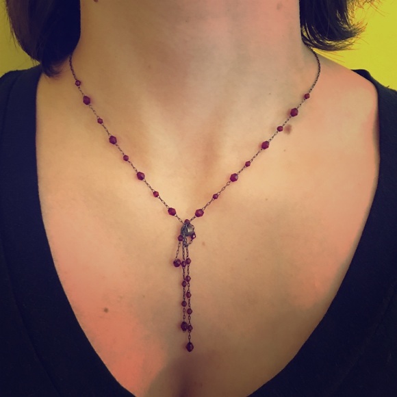 Beaded Y necklace
