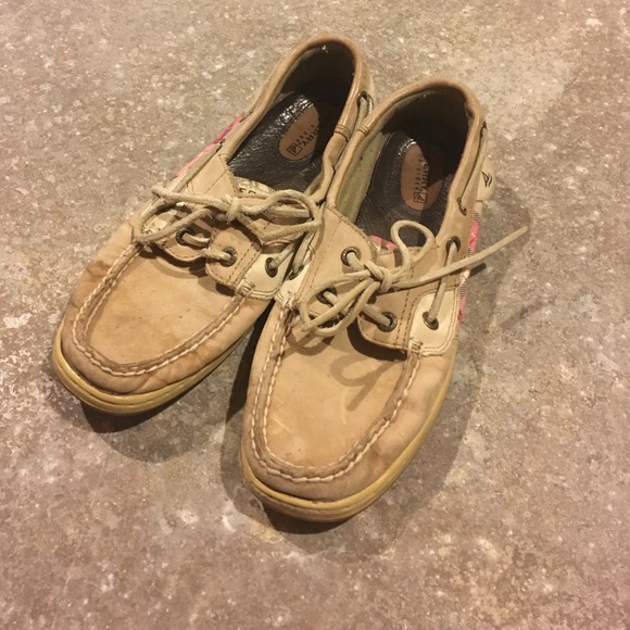 Sperrys with pink sides