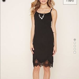 NWT Medium Black Lace Trim Cami Dress Forever 21