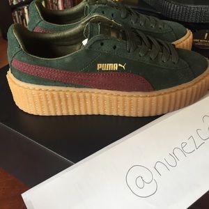 Puma by Rihanna Fenty Suede Creepers in Green Brdx