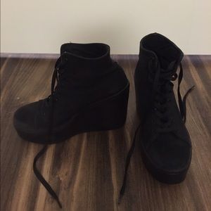 Top shop lace up wedge sneaker platform