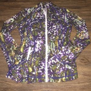 Lululemon zip up floral print top