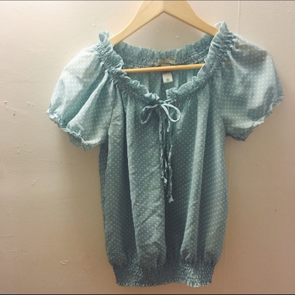 polka dot sheer top