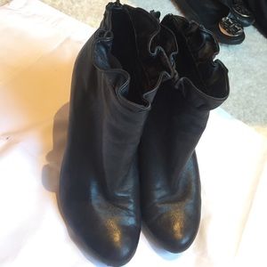 Me Too bootie heels with ruffle top