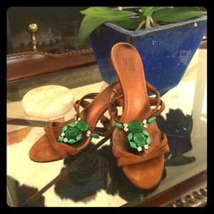 Irresistible suede beaded heels